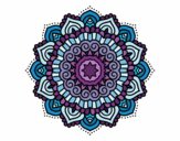 Coloring page Mandala decorated star painted bywequix