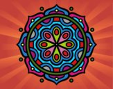 Coloring page Mandala to meditate painted bydlove