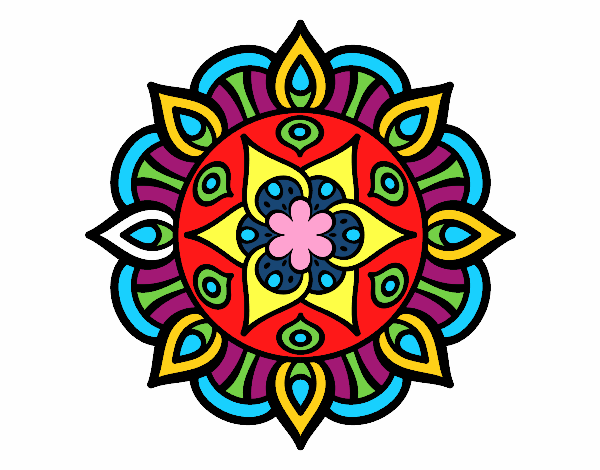 Coloring page Mandala vegetal life painted byWoolglet
