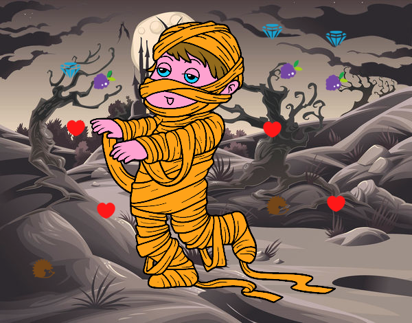 Coloring page Child dressed as a mummy painted byElsie-may 