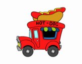 Coloring page Hot dog food truck painted byminh