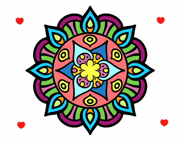 Coloring page Mandala vegetal life painted byElsie-may 