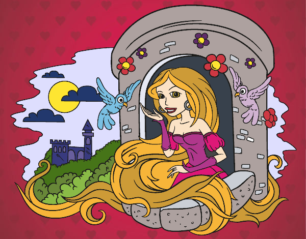 Coloring page Princess Rapunzel painted byJijicream