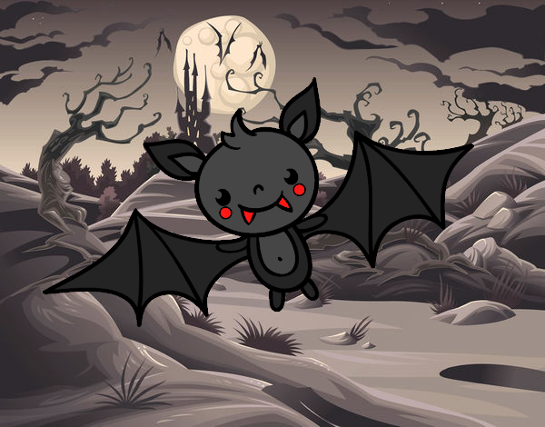 Coloring page A Halloween bat painted byLexi882