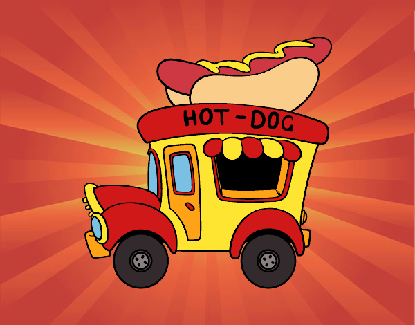Coloring page Hot dog food truck painted byJijicream