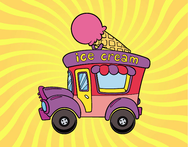 Coloring page Ice cream food truck painted byJijicream