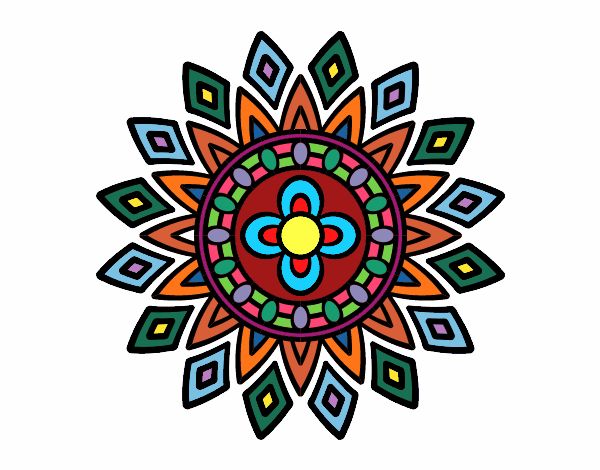 Coloring page Mandala flashes painted byAlanaDawn