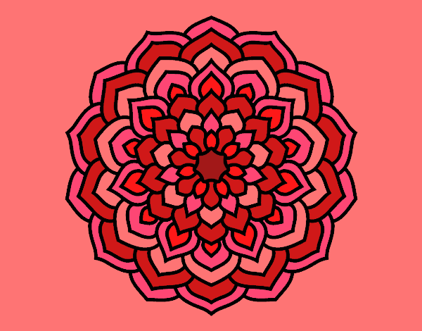 Coloring page Mandala flower petals painted bybianca