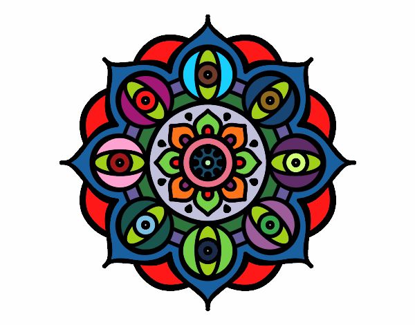 Coloring page Mandala open eyes painted byAlanaDawn