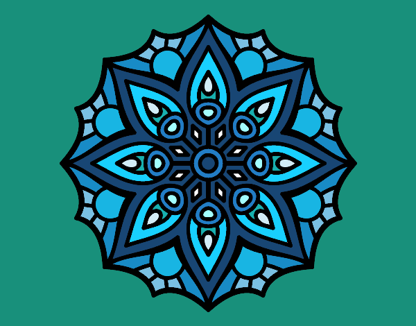 Coloring page Mandala simple symmetry  painted byTroy
