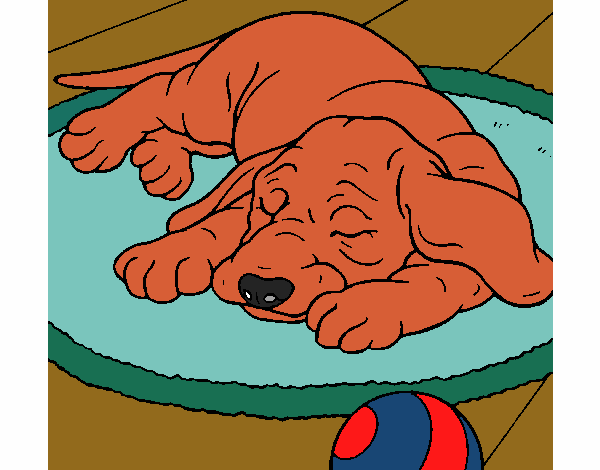 Coloring page Sleeping dog painted bypinkrose