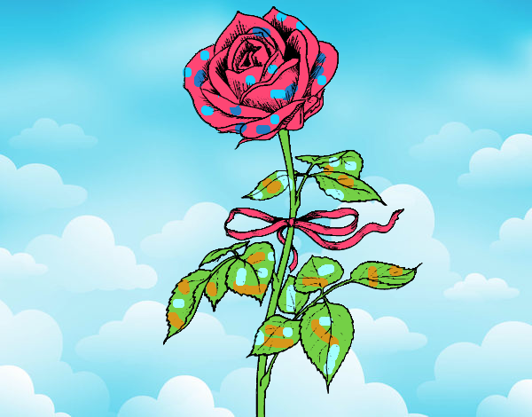 Coloring page A rose painted byALAN