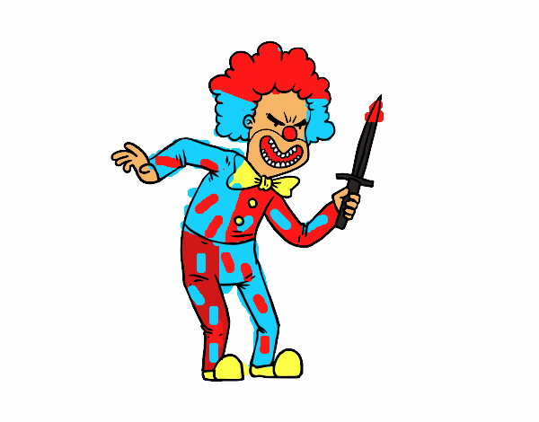 Coloring page Crazy clown painted byhendriik