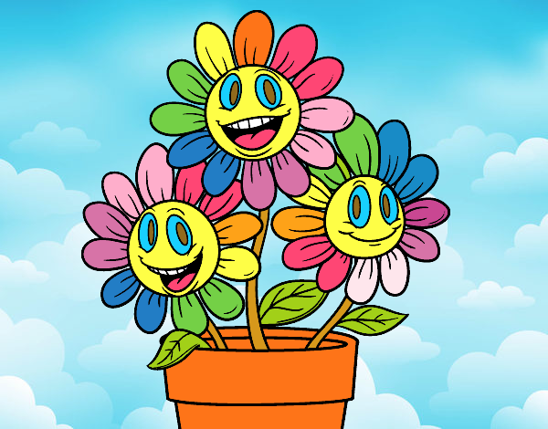Coloring page Flower pot painted byALAN