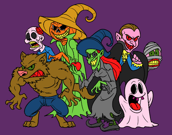 Coloring page Halloween Monsters painted byJayney