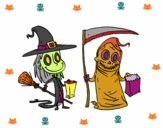 Coloring page Halloween Trick-or-treating painted byjojo1pa