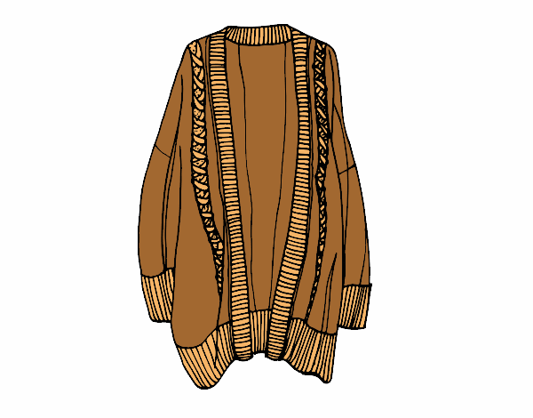 Coloring page Long open sweater painted byBriBri