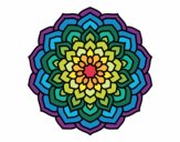 Coloring page Mandala flower petals painted byTroy