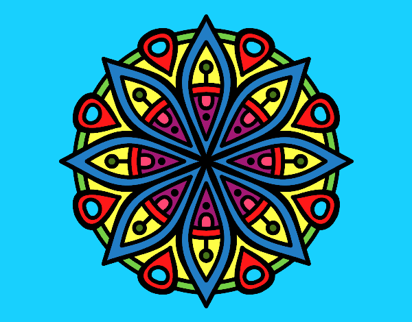 Coloring page Mandala for the concentration painted byALAN