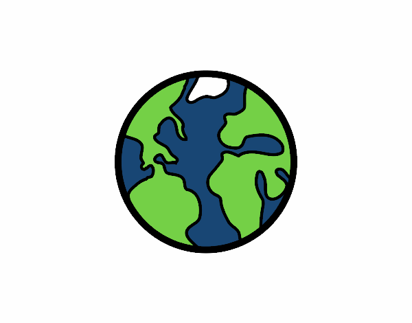 Coloring page The planet Earth painted byTroy