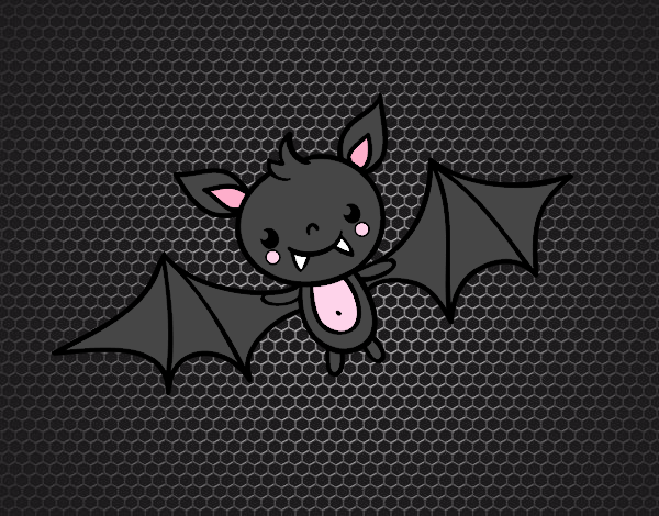 Coloring page A Halloween bat painted byYamena