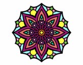 Coloring page Mandala simple symmetry  painted byBriBri