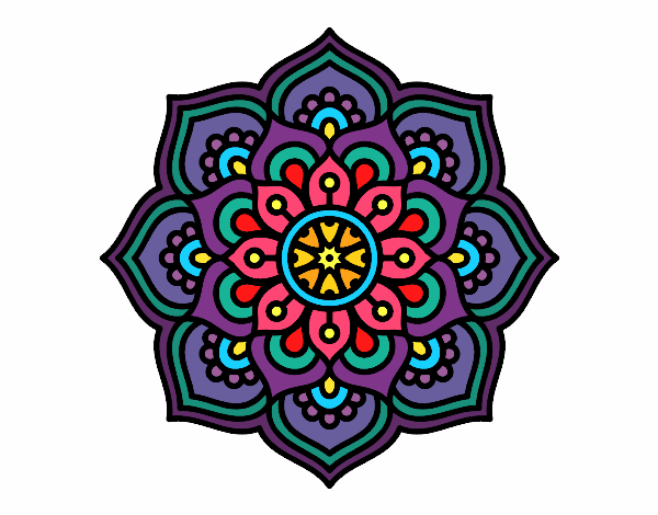 Coloring page Mandala concentration flower painted byPasserby42