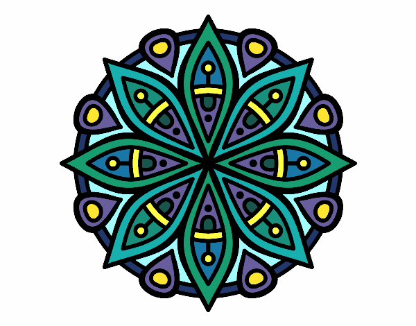 Coloring page Mandala for the concentration painted byPasserby42