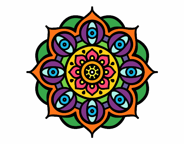 Coloring page Mandala open eyes painted byPasserby42