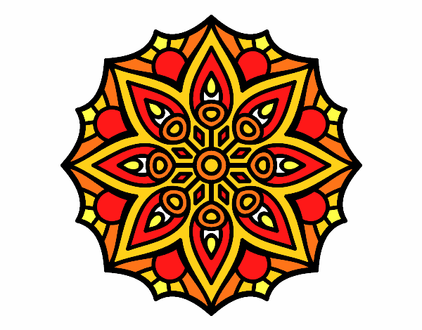 Coloring page Mandala simple symmetry  painted byPasserby42