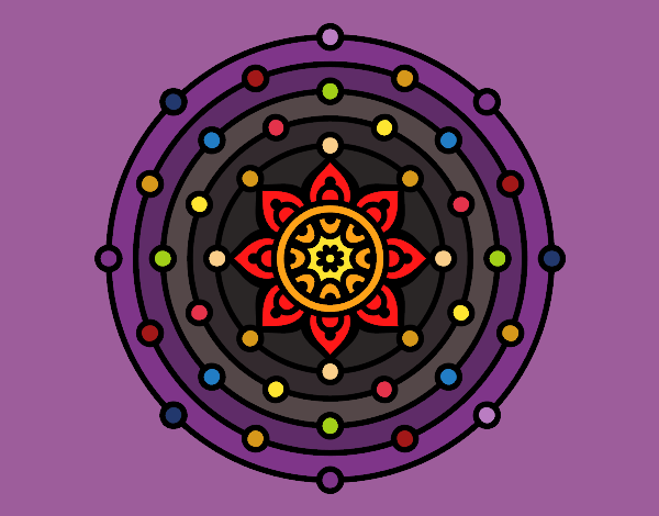 Coloring page Mandala solar system painted byasshole