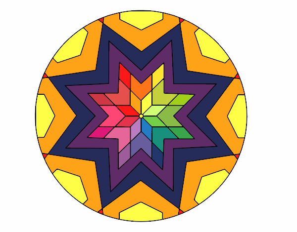 Coloring page Mandala star mosaic painted byPasserby42