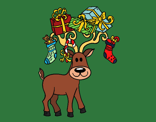 Reindeer with Christmas gifts