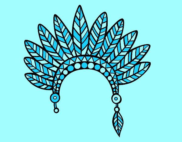Indian feather crown head