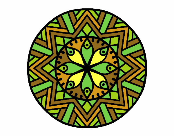 Coloring page Mandala bamboo flower painted byPasserby42