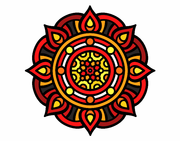 Coloring page Mandala fire points painted byPasserby42