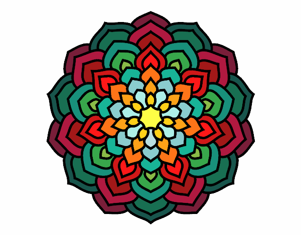 Coloring page Mandala flower petals painted byPasserby42