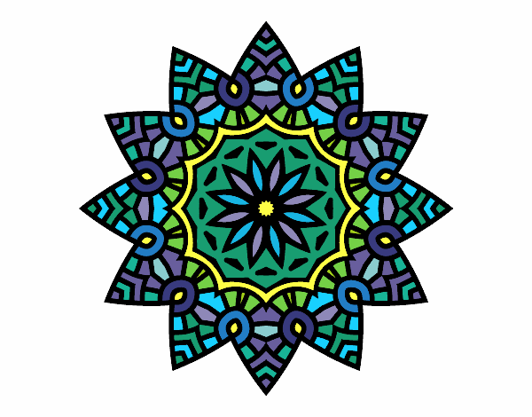 Coloring page Mandala flowery star painted byPasserby42