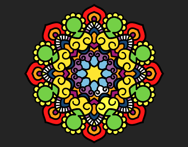 Coloring page Mandala meeting painted bybianca