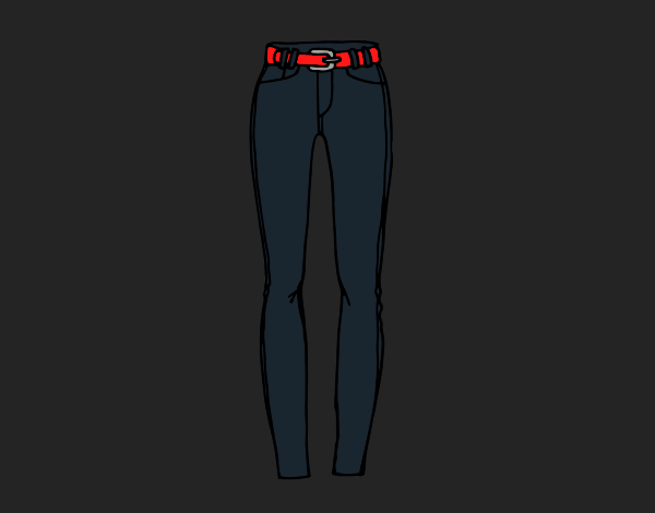 Coloring page Slim-fit pants painted byCharlotte