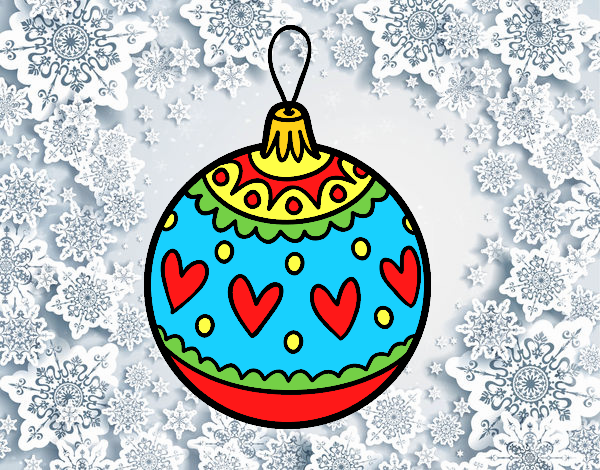 Coloring page Stamped Christmas bauble painted bycolorido