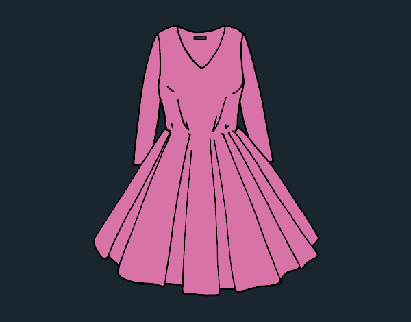 Coloring page Dress with full skirt painted byCharlotte