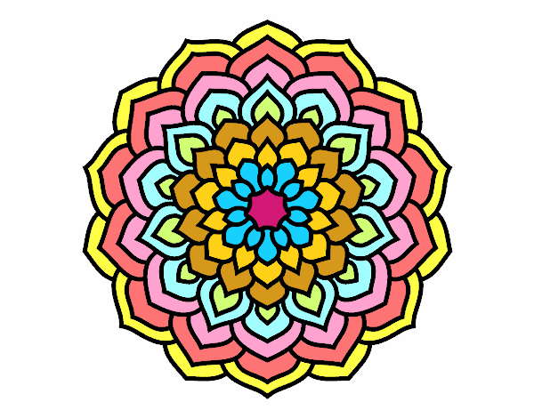 Coloring page Mandala flower petals painted byspend9556