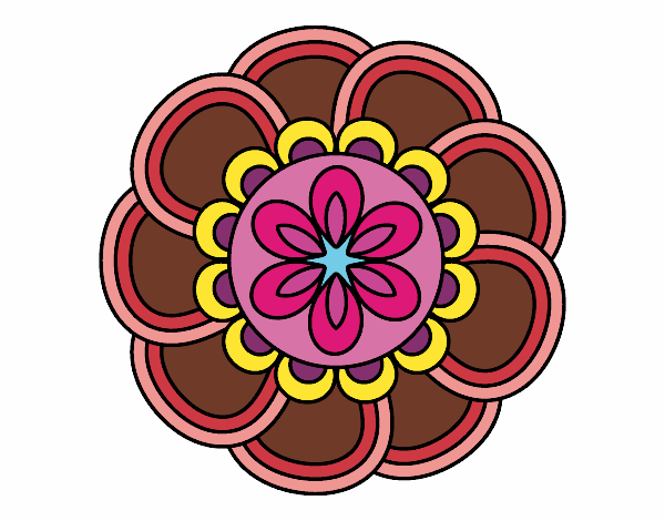 Coloring page Mandala petals painted byDani