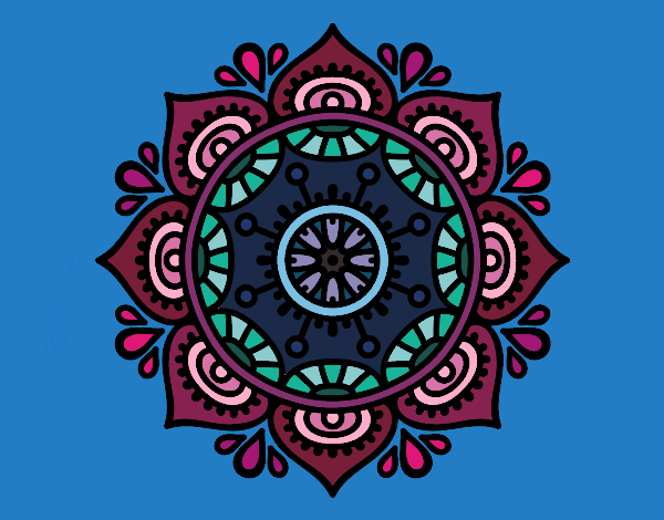 Coloring page Mandala to relax painted byMahomie