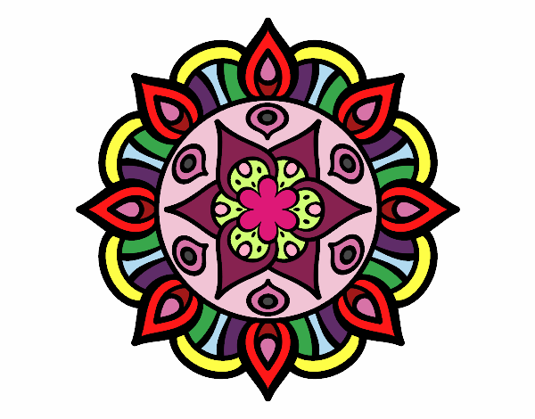Coloring page Mandala vegetal life painted byDani