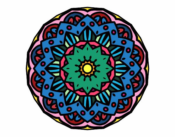 Coloring page Modernist mandala painted bybianca