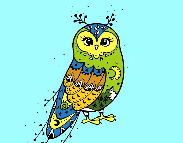 Coloring page Winter Barn owl painted byspend9556