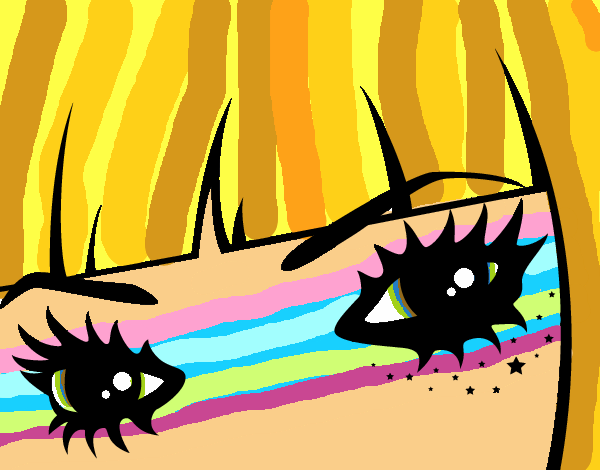Coloring page Emo eyes painted bycristina