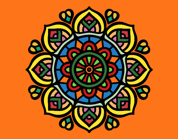 Coloring page Mandala for mental concentration painted byIrene